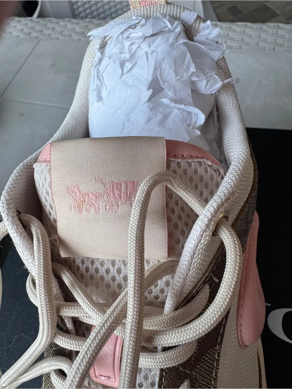 Coach Chunky Trainer Sneaker in Pink, Beige and Brown